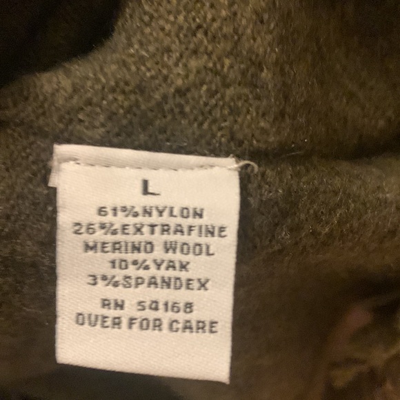 NWOT Elliott Lauren Extra Fine Merino Wool Dark Olive Green Sweater- Size L - Picture 4 of 4